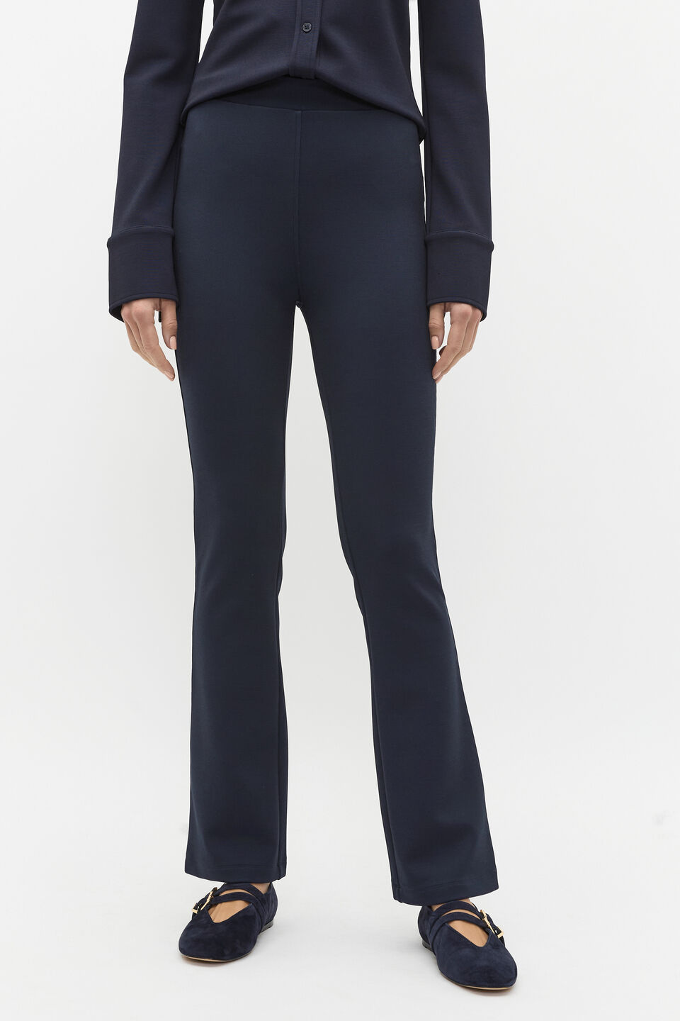 Compact Rib Kick Flare Pant  Twilight Blue