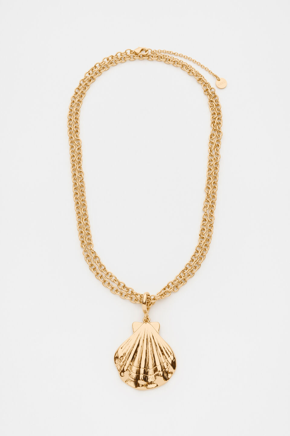 Shell Charm Pendant Necklace  Gold