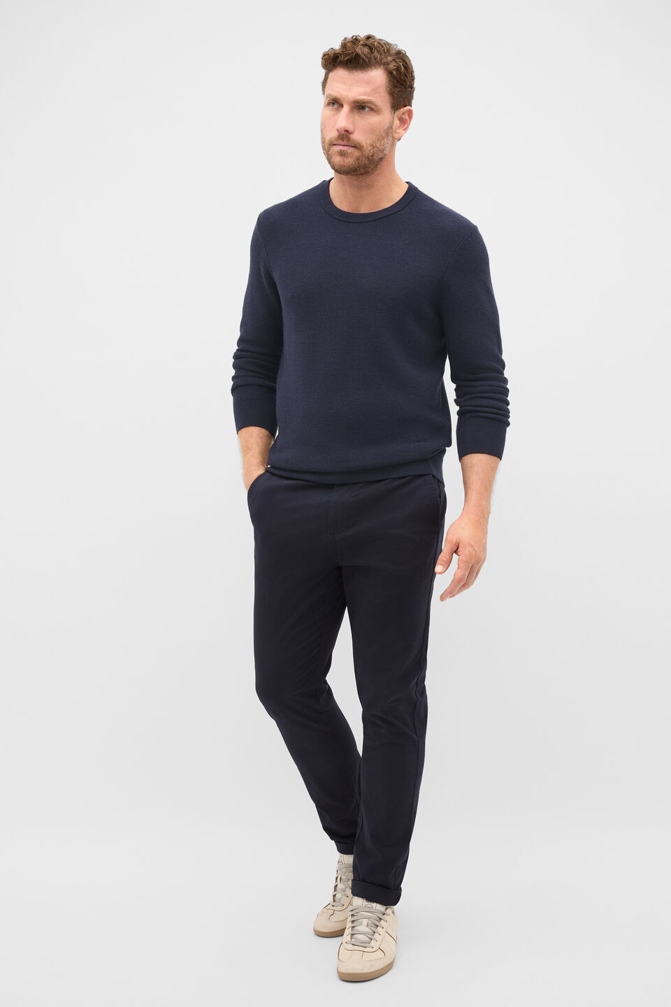 Merino Crew Neck Knit  Midnight Blue
