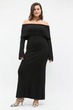 Off Shoulder Knit Dress  Black  hi-res