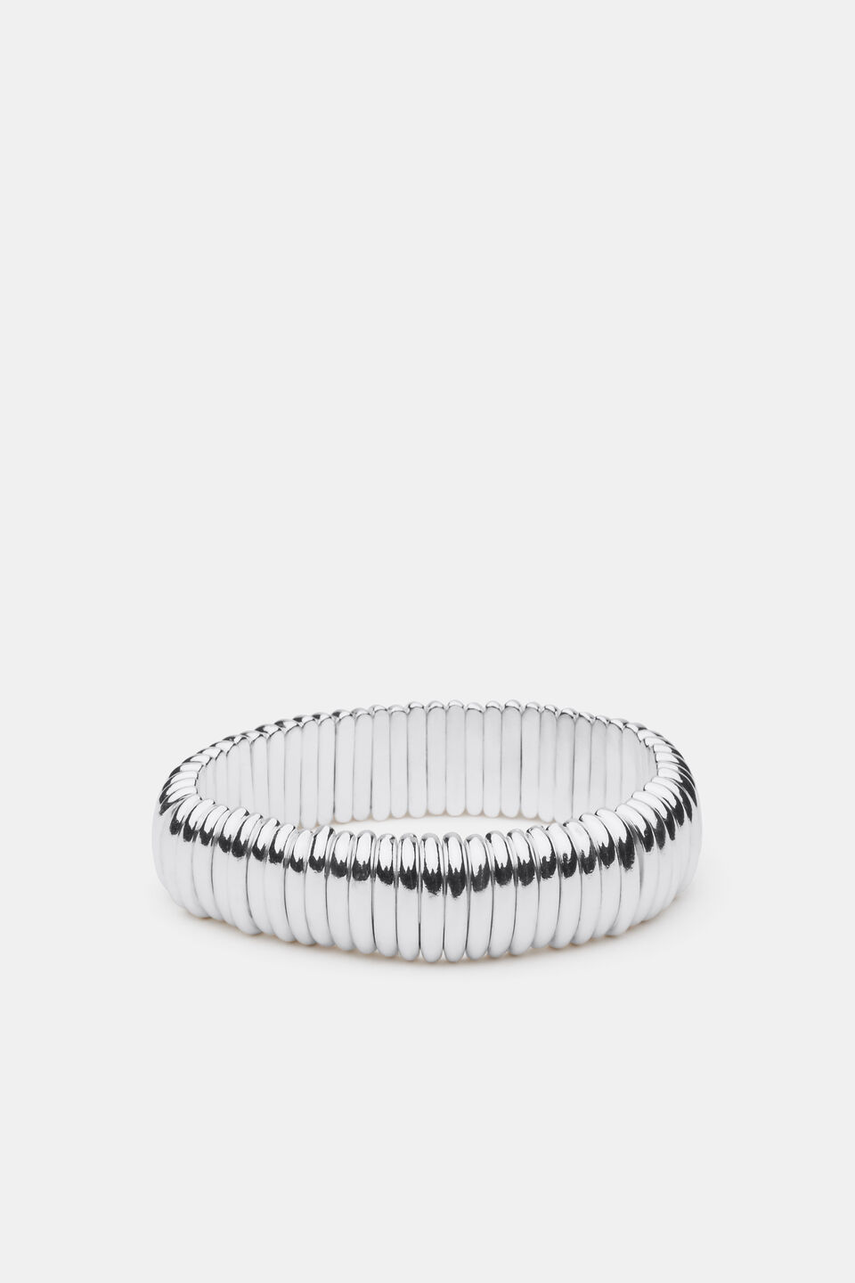 Metal Stretch Bead Bracelet  Silver