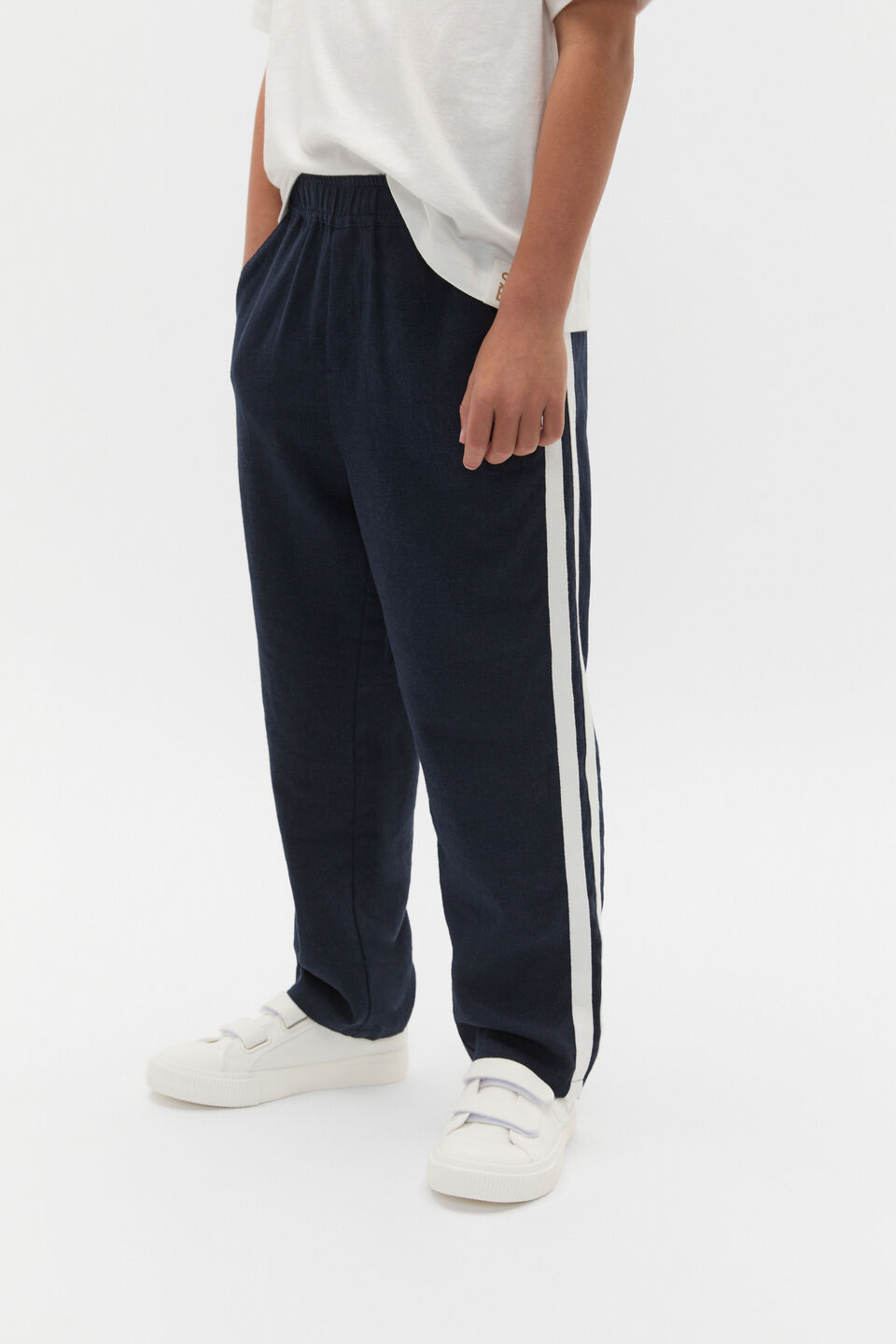 Linen Blend Trouser  Midnight Blue
