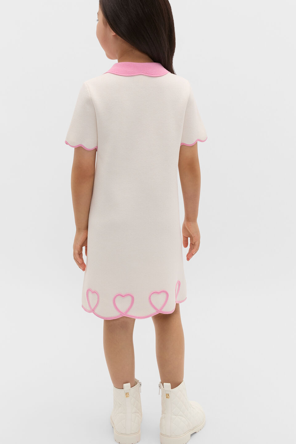 Heart Crepe Dress  Classic Cream