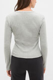 Pointelle Long Sleeve Cardigan  Pale Slate Marle  hi-res