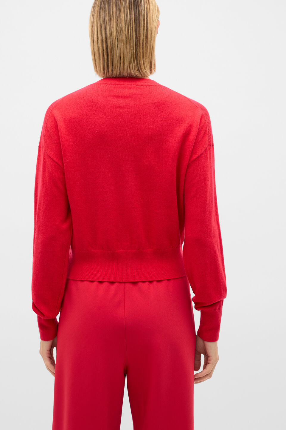 Australian Merino Relaxed Cardigan  Poppy
