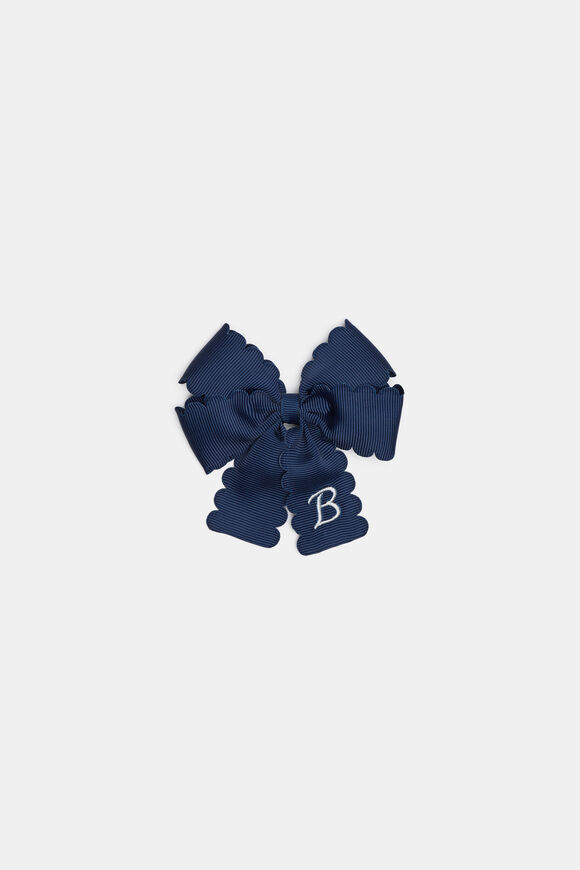 Grosgrain Initial Bow Duck Clip  B  hi-res