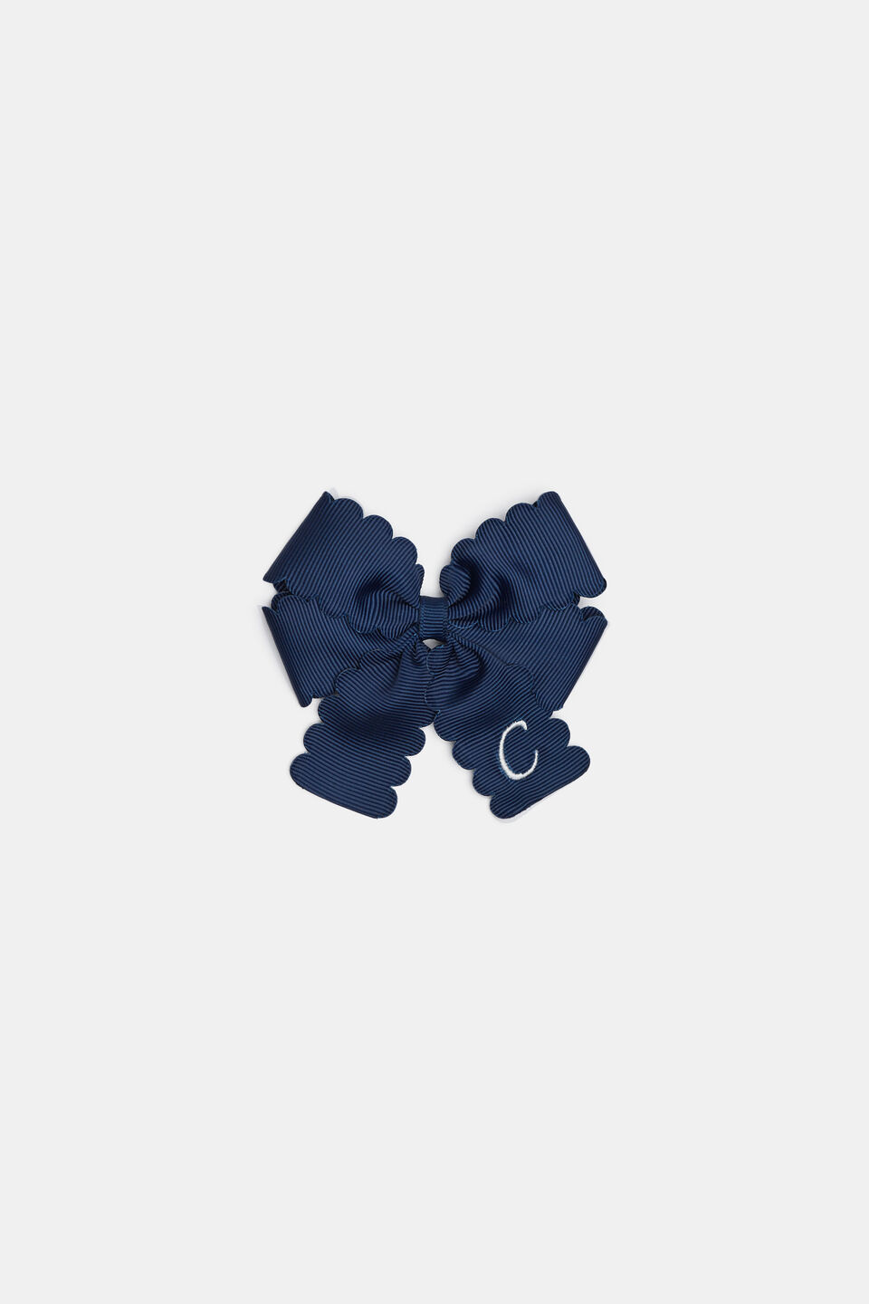 Grosgrain Initial Bow Duck Clip  C