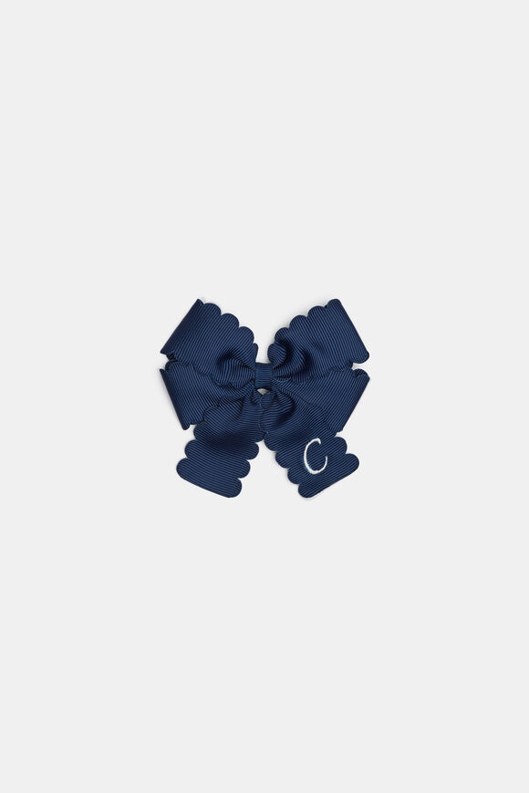 Grosgrain Initial Bow Duck Clip  C  hi-res