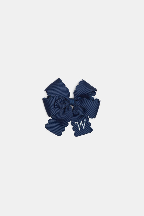 Grosgrain Initial Bow Duck Clip  W  hi-res