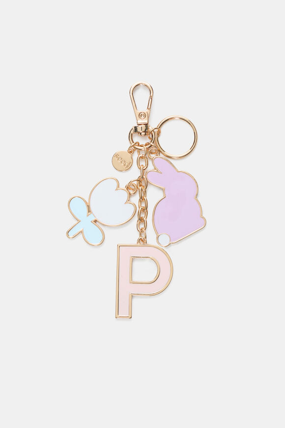 Bunny Initial Keyring  P  hi-res