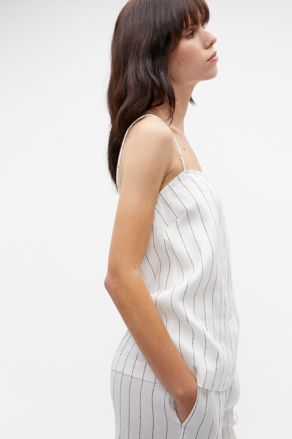 Linear Stripe Camisole  Cloud Cream Stripe