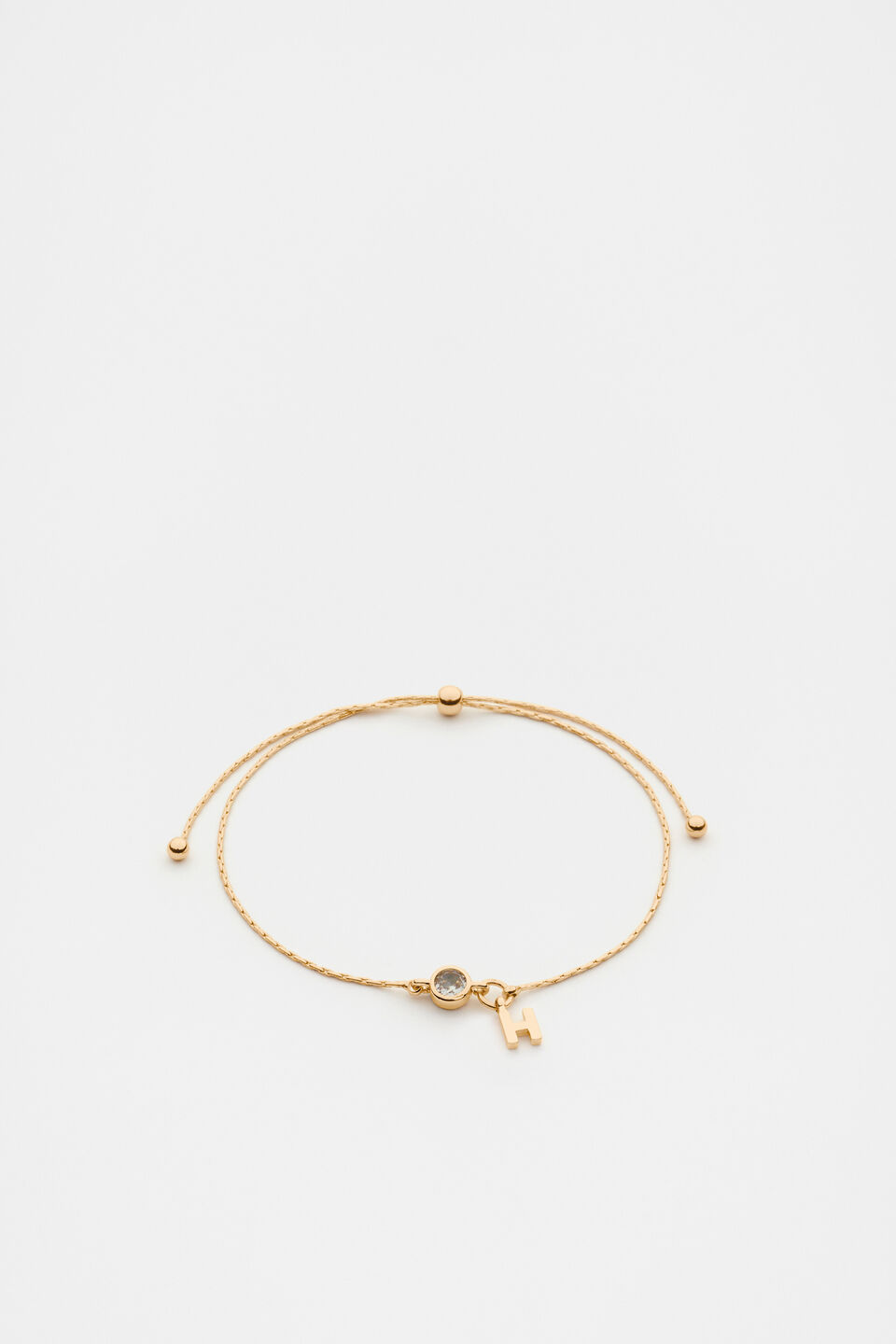 Stone Drop Initial Bracelet  H