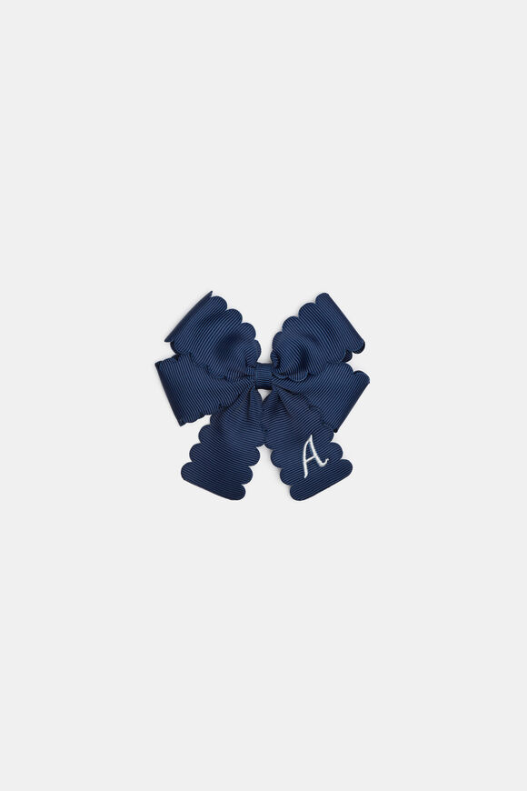 Grosgrain Initial Bow Duck Clip  A  hi-res
