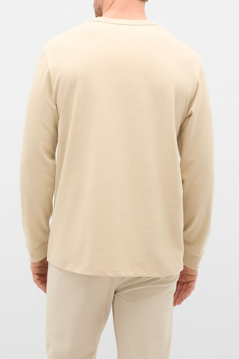 Long Sleeve Crew Neck Tee  Cool Stone