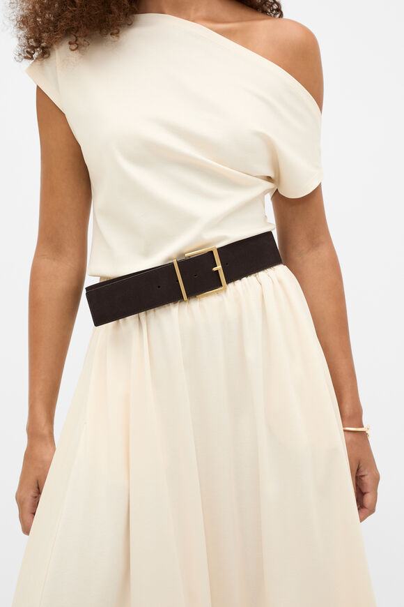 Olivia Wide Belt  Chocolate Suede  hi-res