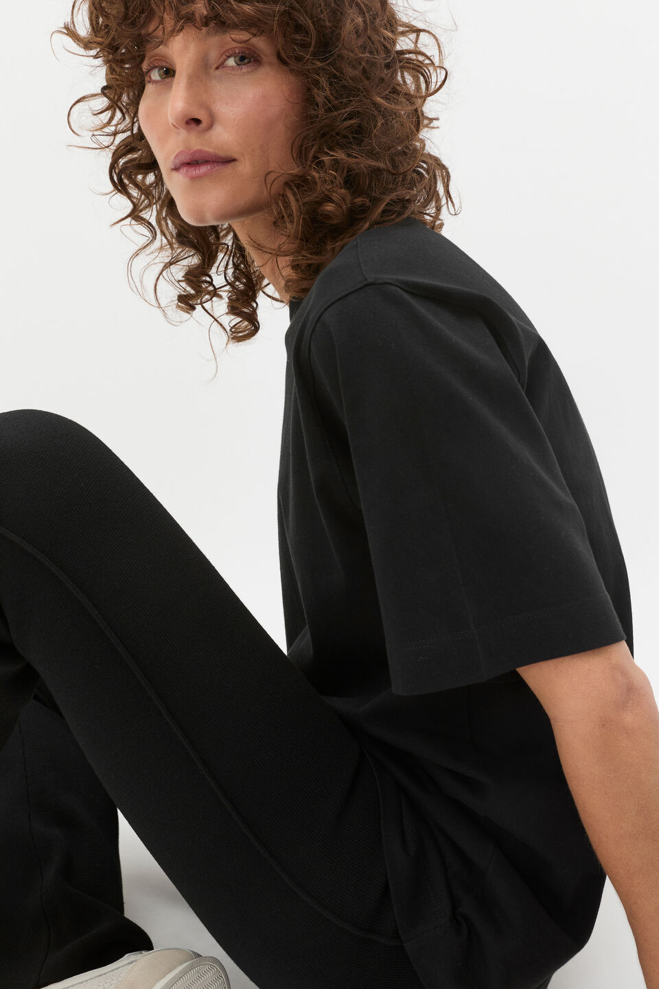 Oversized Longline Tee  Black
