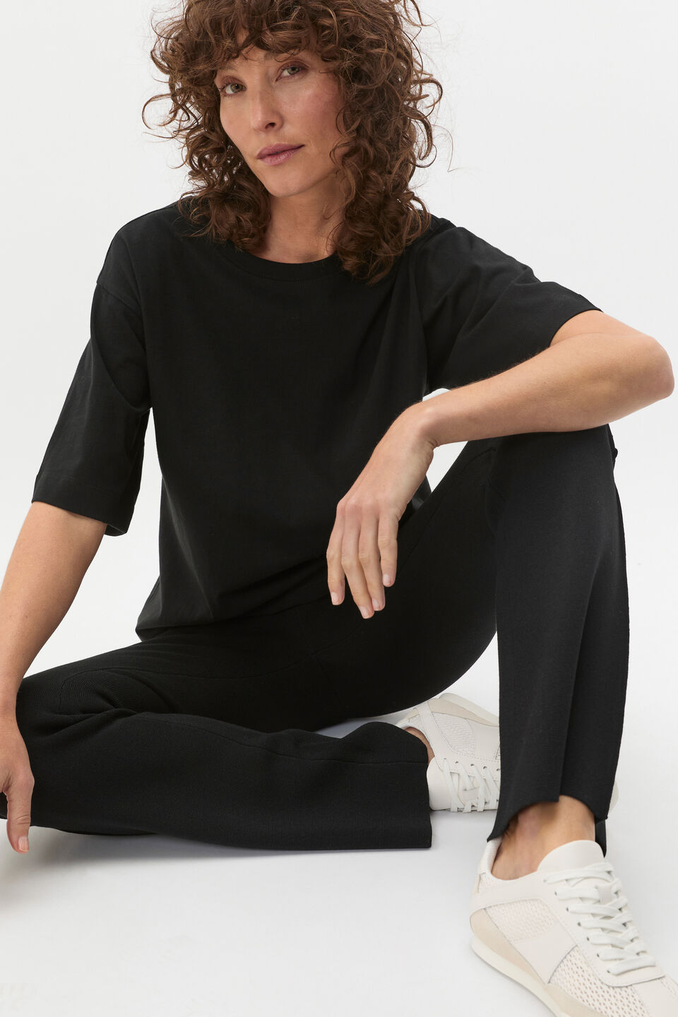 Oversized Longline Tee  Black