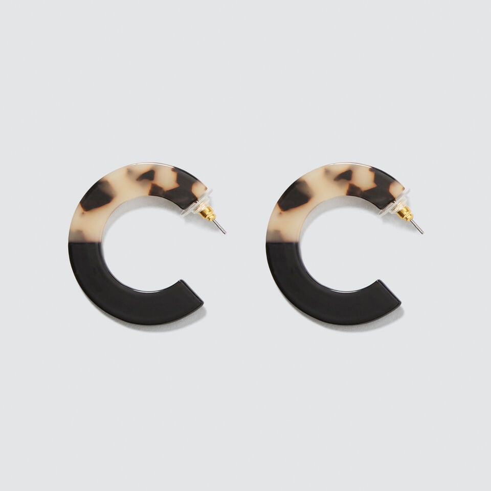 Two Tone Tort Hoops  