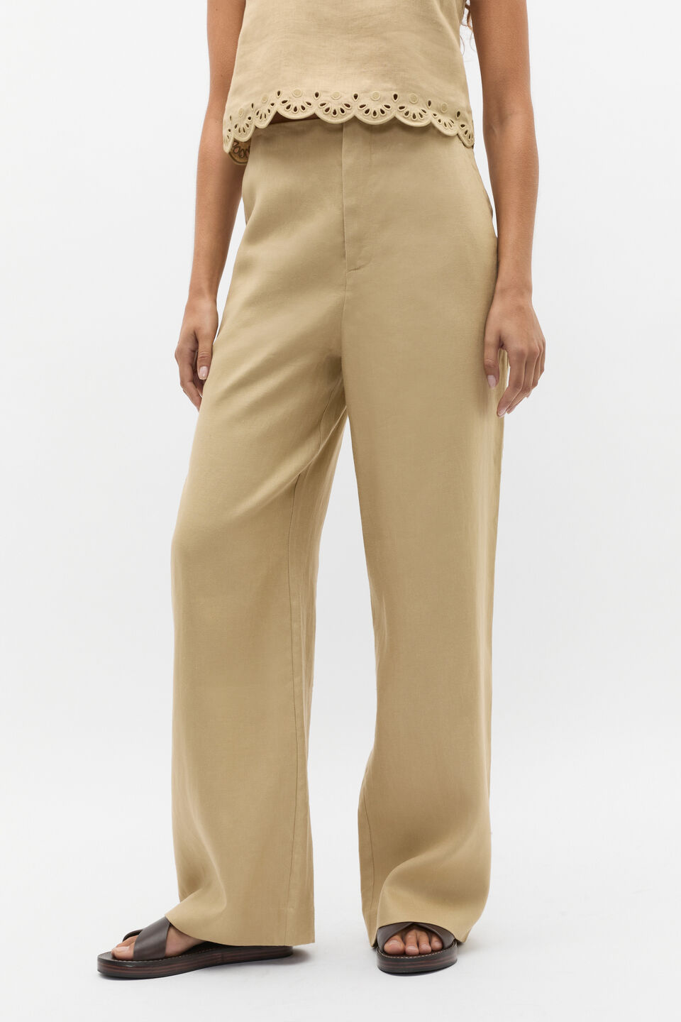 Simple Linen Pant  Cashew
