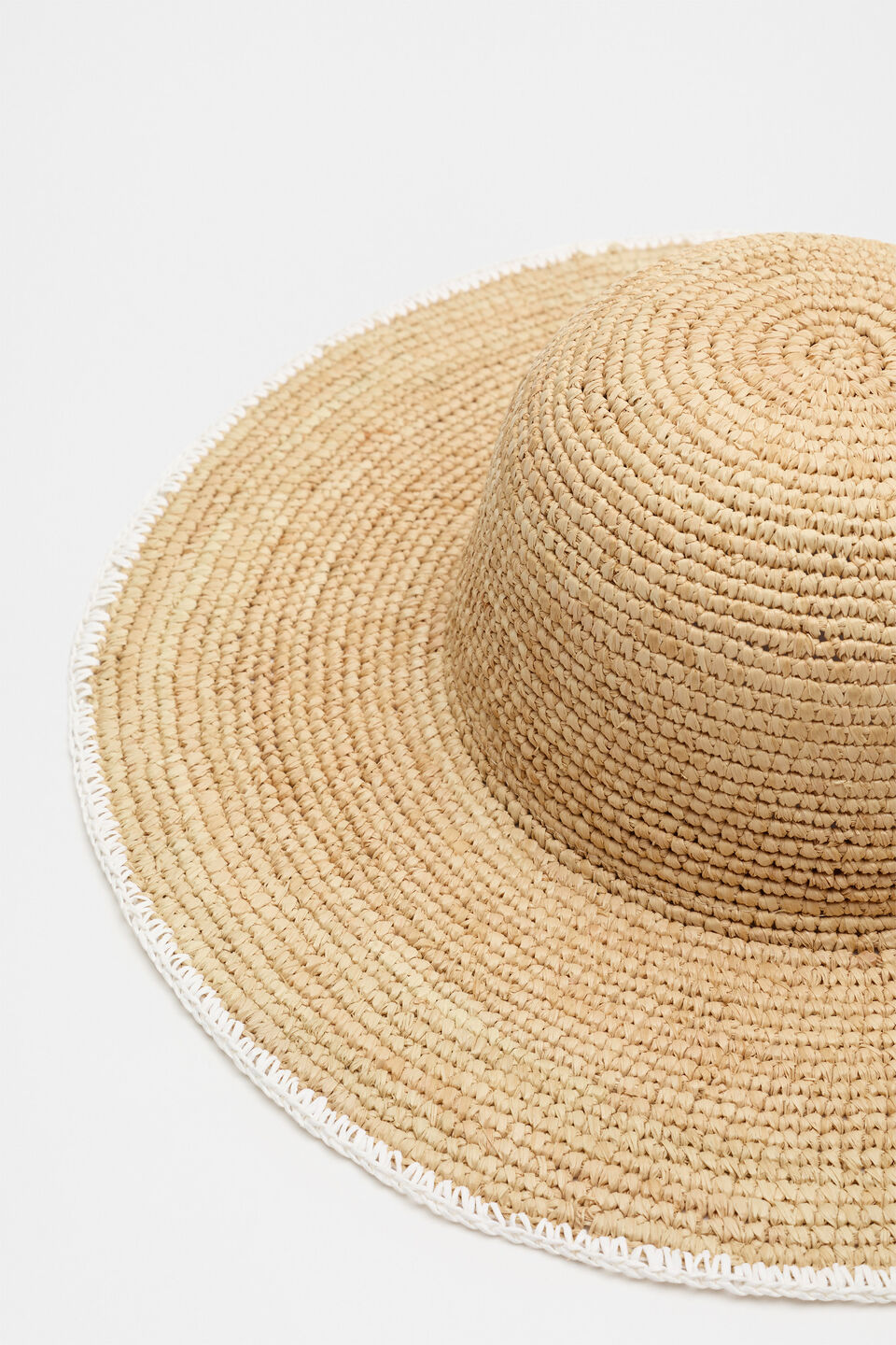 Wide Brim Contrast Hat  White