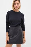 Leather Mini Seam Skirt  Twilight Blue  hi-res