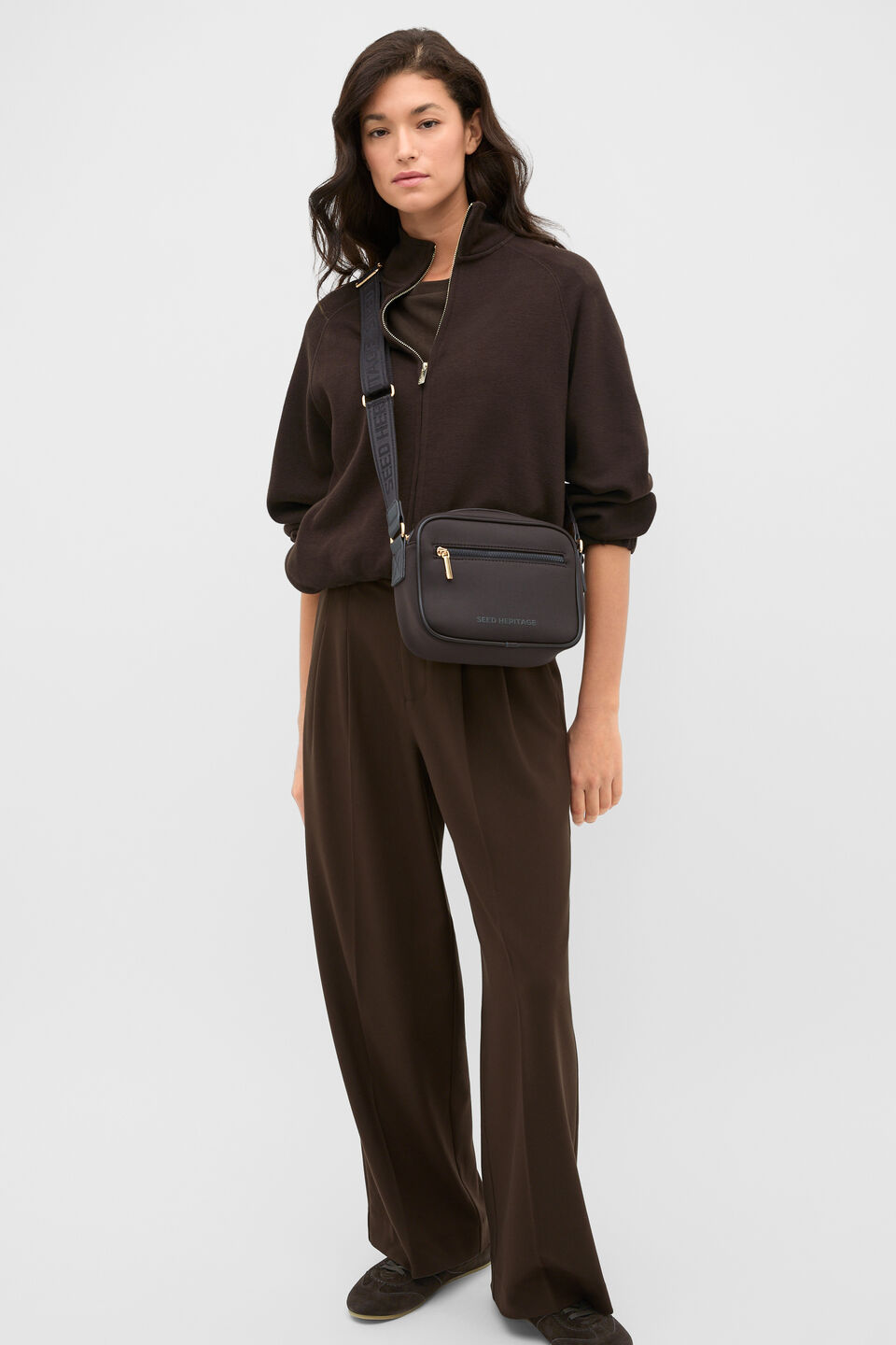 Heavy Rib Zip Thru Sweat  Coffee Bean