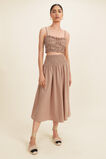 Self Stripe Ruched Top  Mocha Brown  hi-res
