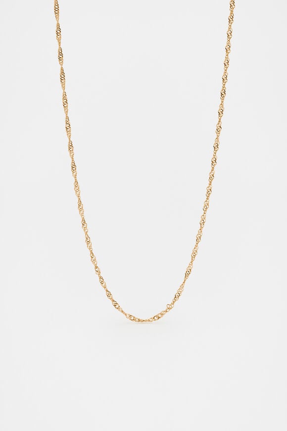 Waterproof Twist Chain Necklace  Gold  hi-res