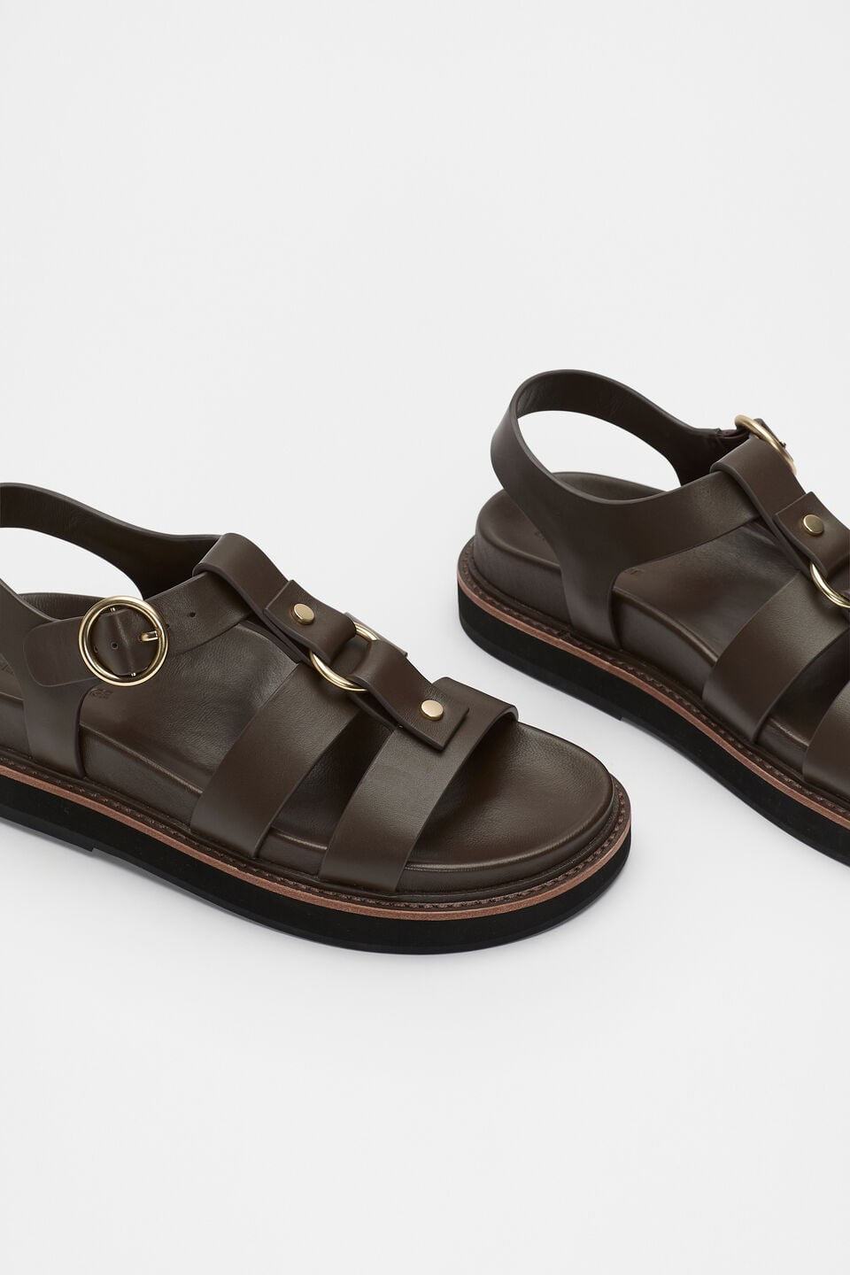 Callie Caged Sandal  Chocolate