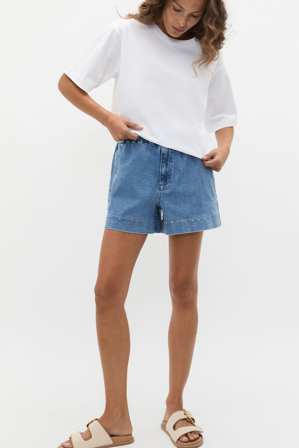 Oversized Longline Tee  Whisper White