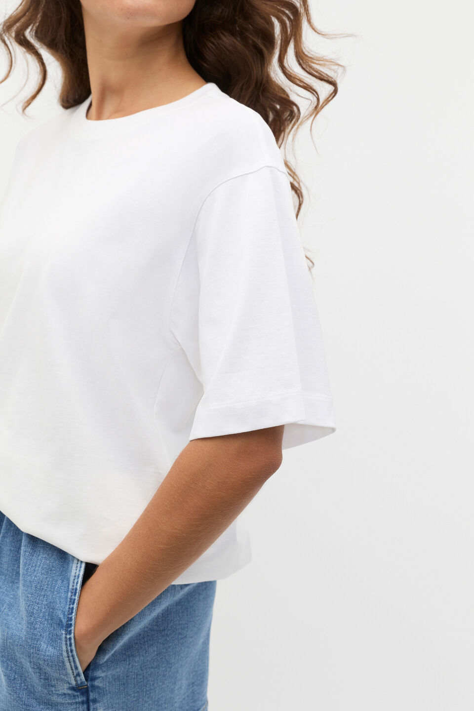 Oversized Longline Tee  Whisper White
