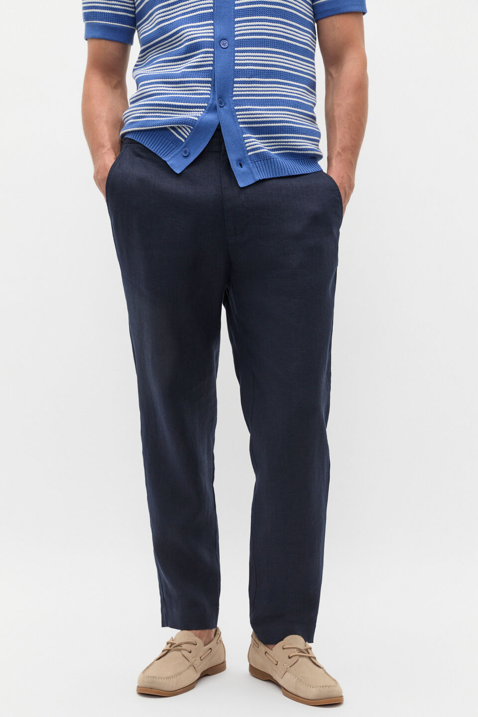 Linen Trouser  Midnight Blue