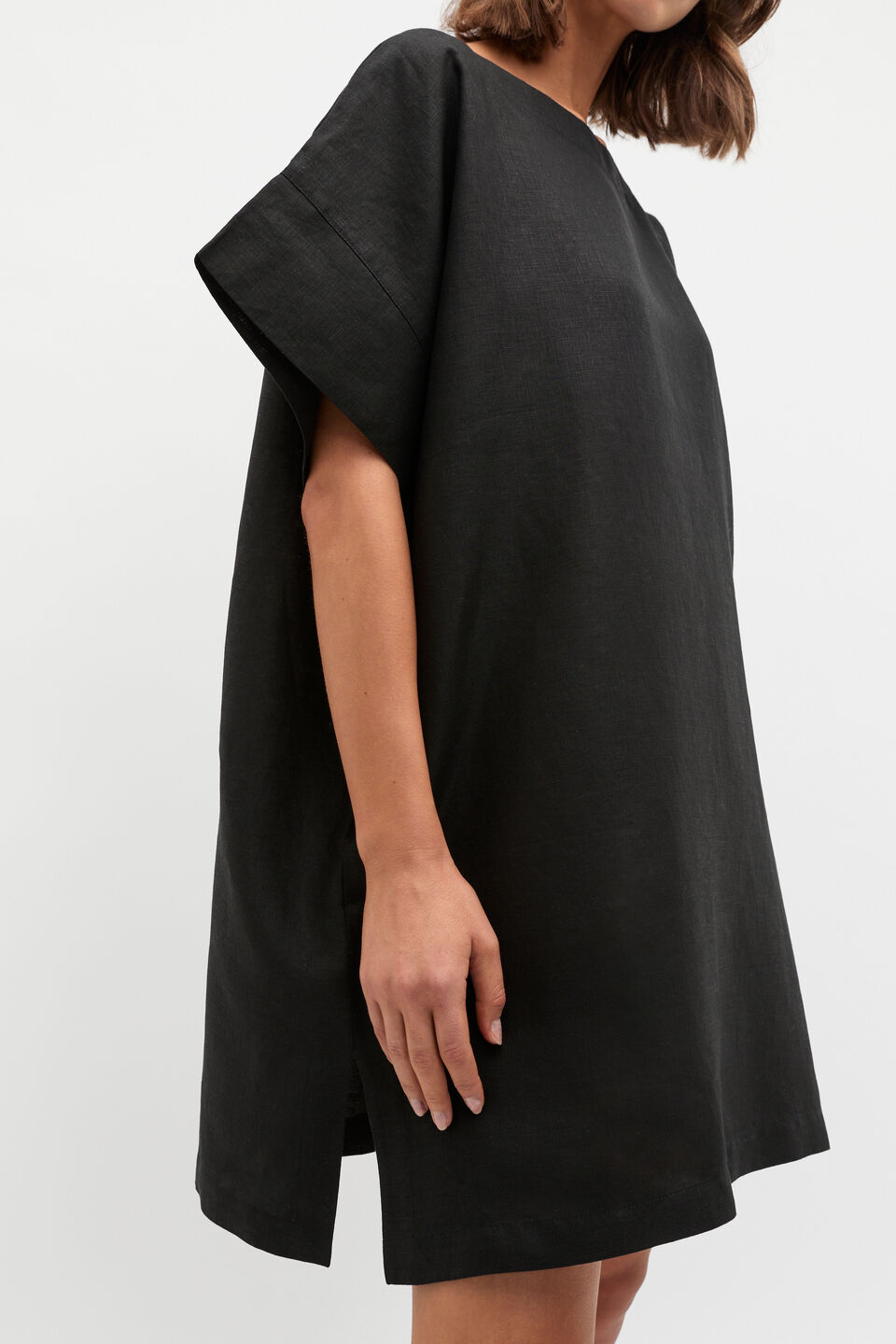 Boat Neck Poncho  Black