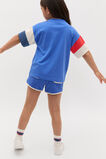 Panelled Retro Logo Tee  Azure Blue  hi-res