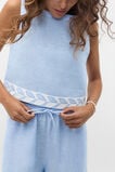 Motif Trim Shell Top  Cornflower Blue Crossdye  hi-res