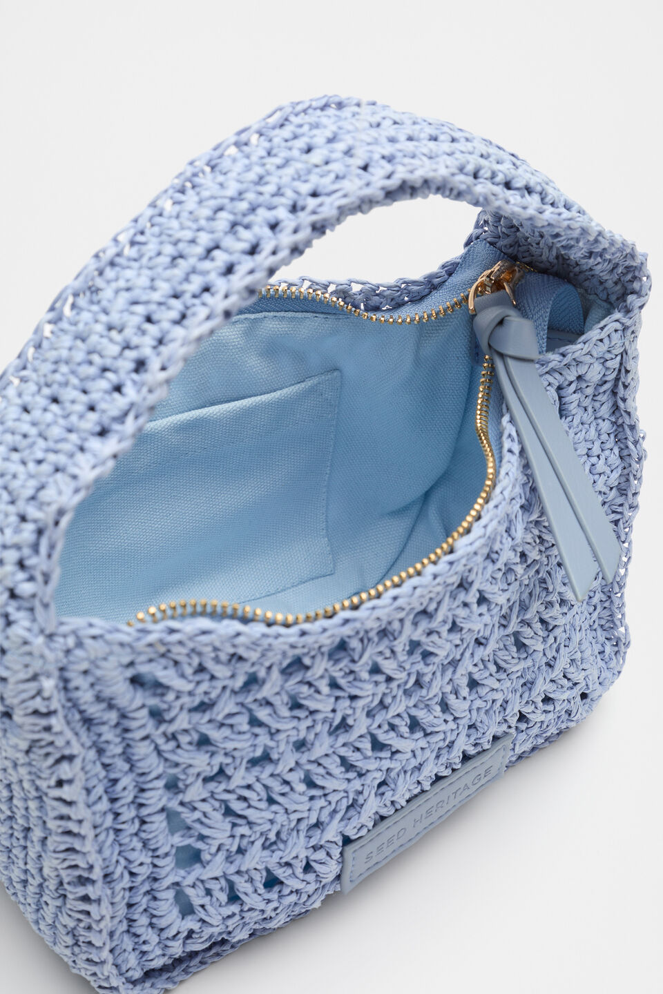 Woven Mini Cross Body Bag  Cornflower Blue