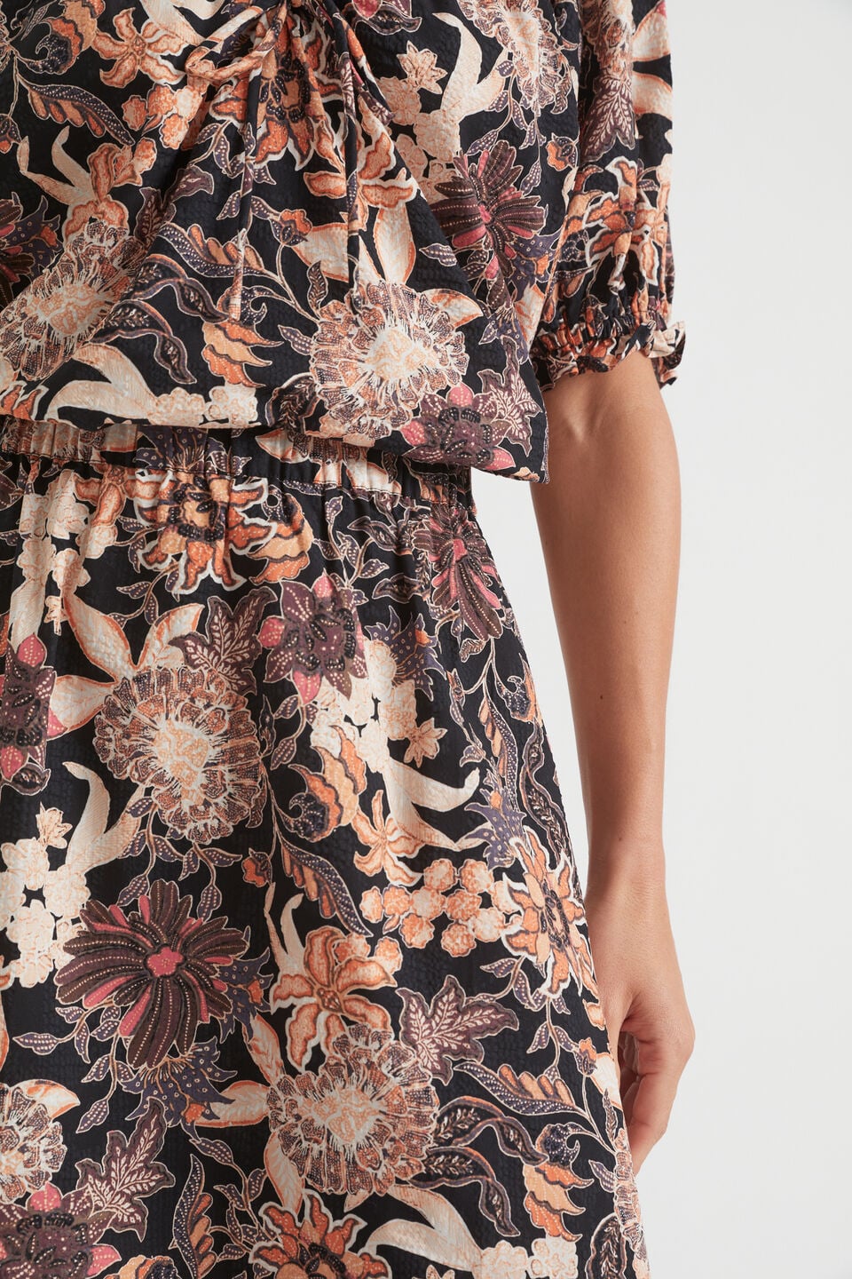 Floral Midi Skirt  Peach Bloom Floral
