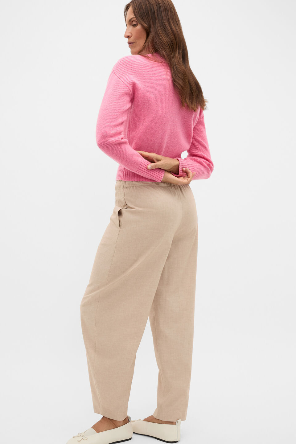 Merino Button Up Knit Cardigan  Bubblegum Pink Marle