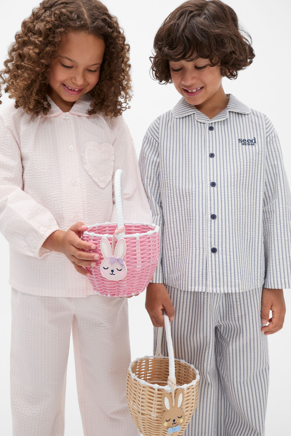 Woven Bunny Basket  Pink Lemonade