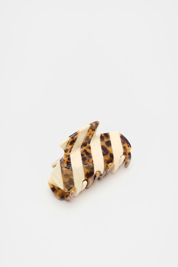 Stripe Claw Clip  Tort  hi-res