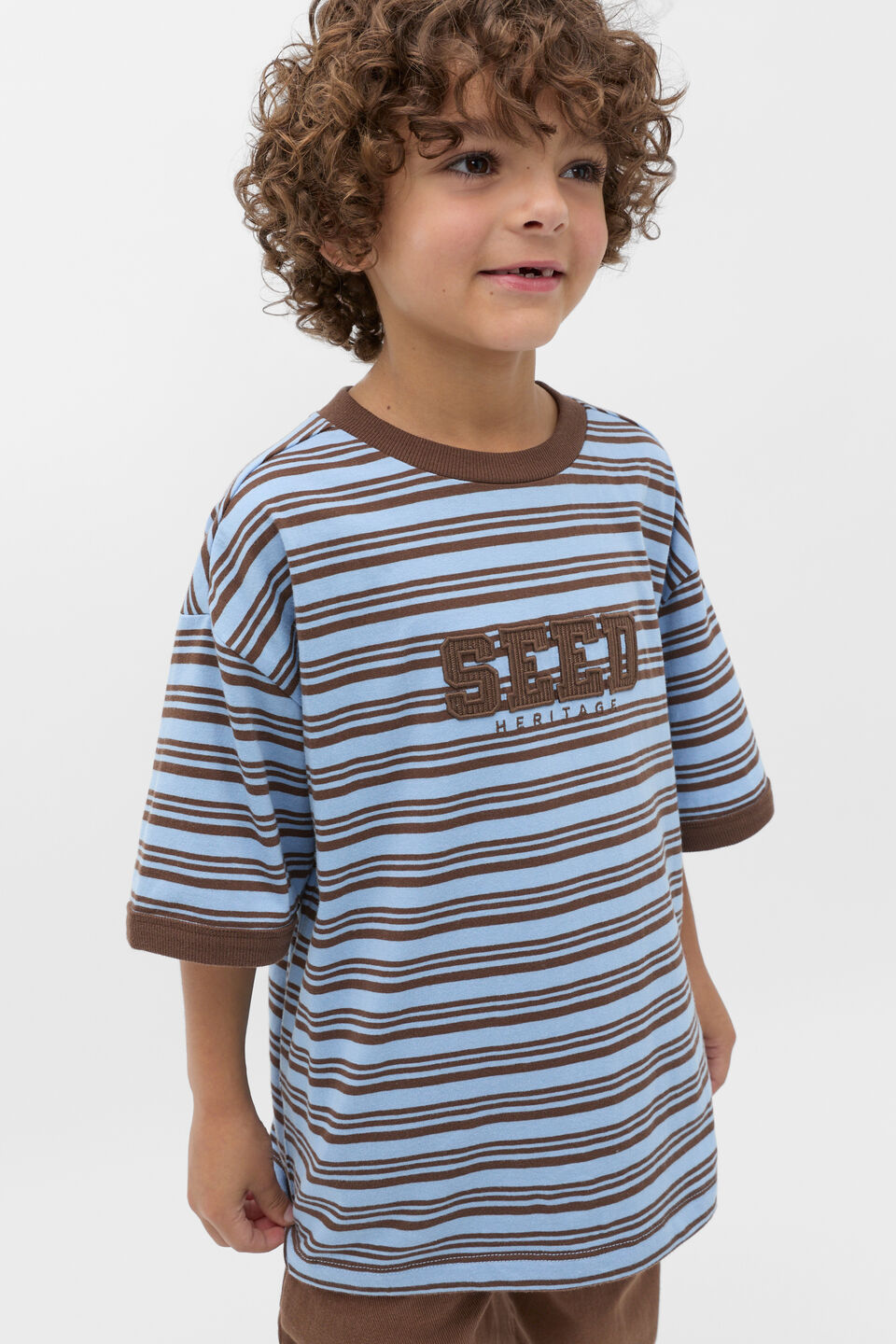 Stripe Logo Tee  Cloud Blue