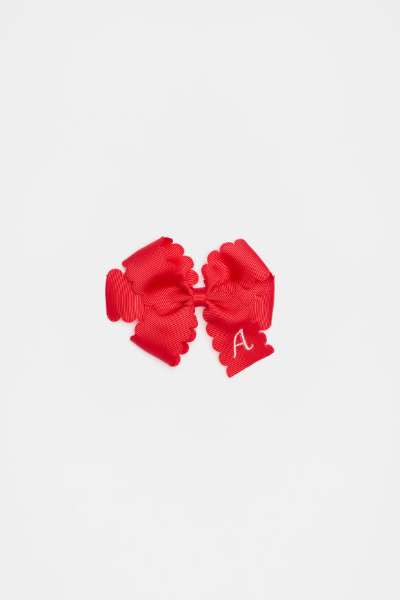Grosgrain Initial Bow Duck Clip  A  hi-res