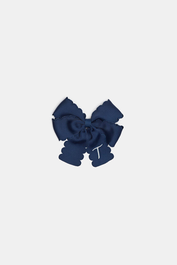 Grosgrain Initial Bow Duck Clip  T  hi-res