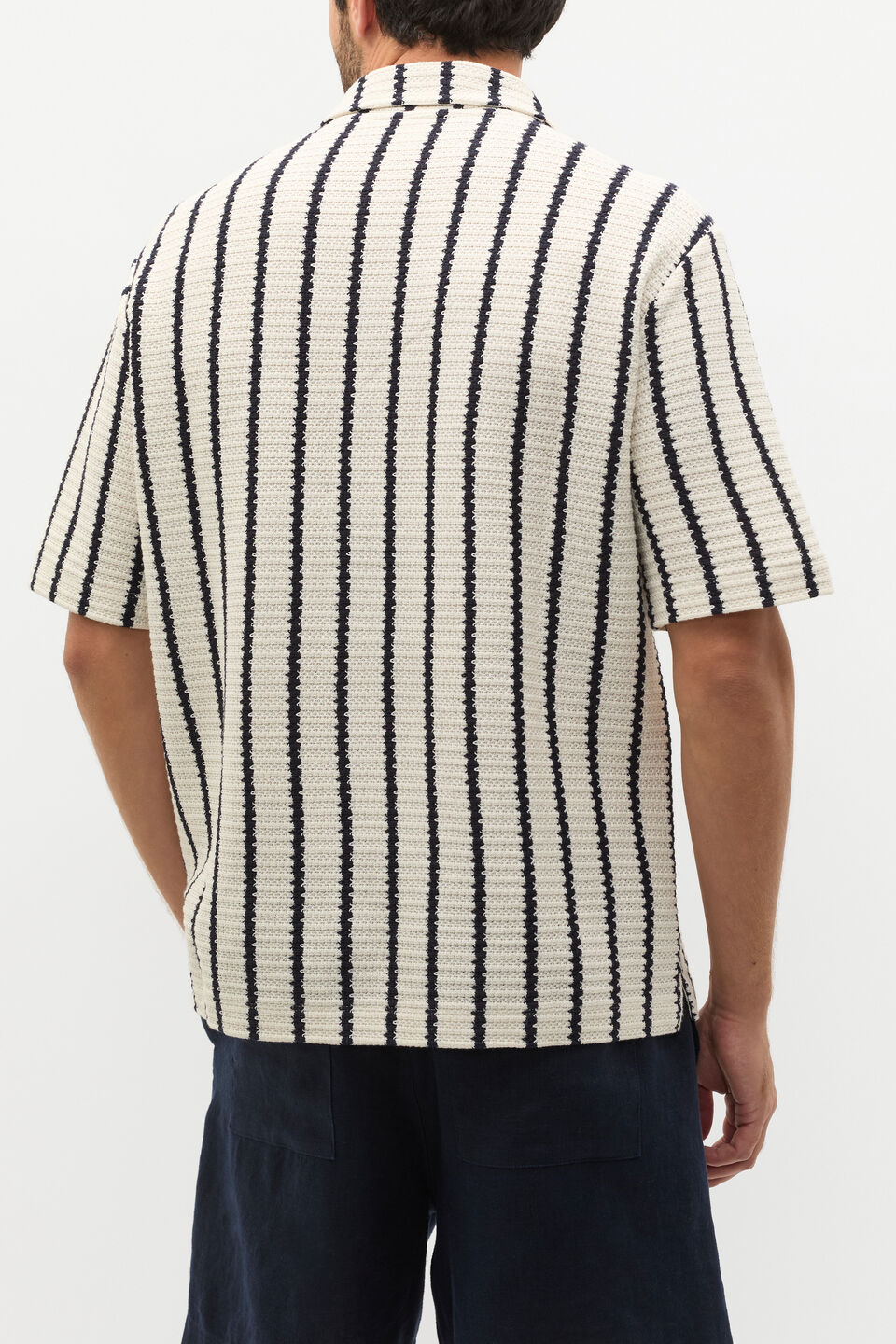 Stripe Open Weave Shirt  Cream Stripe