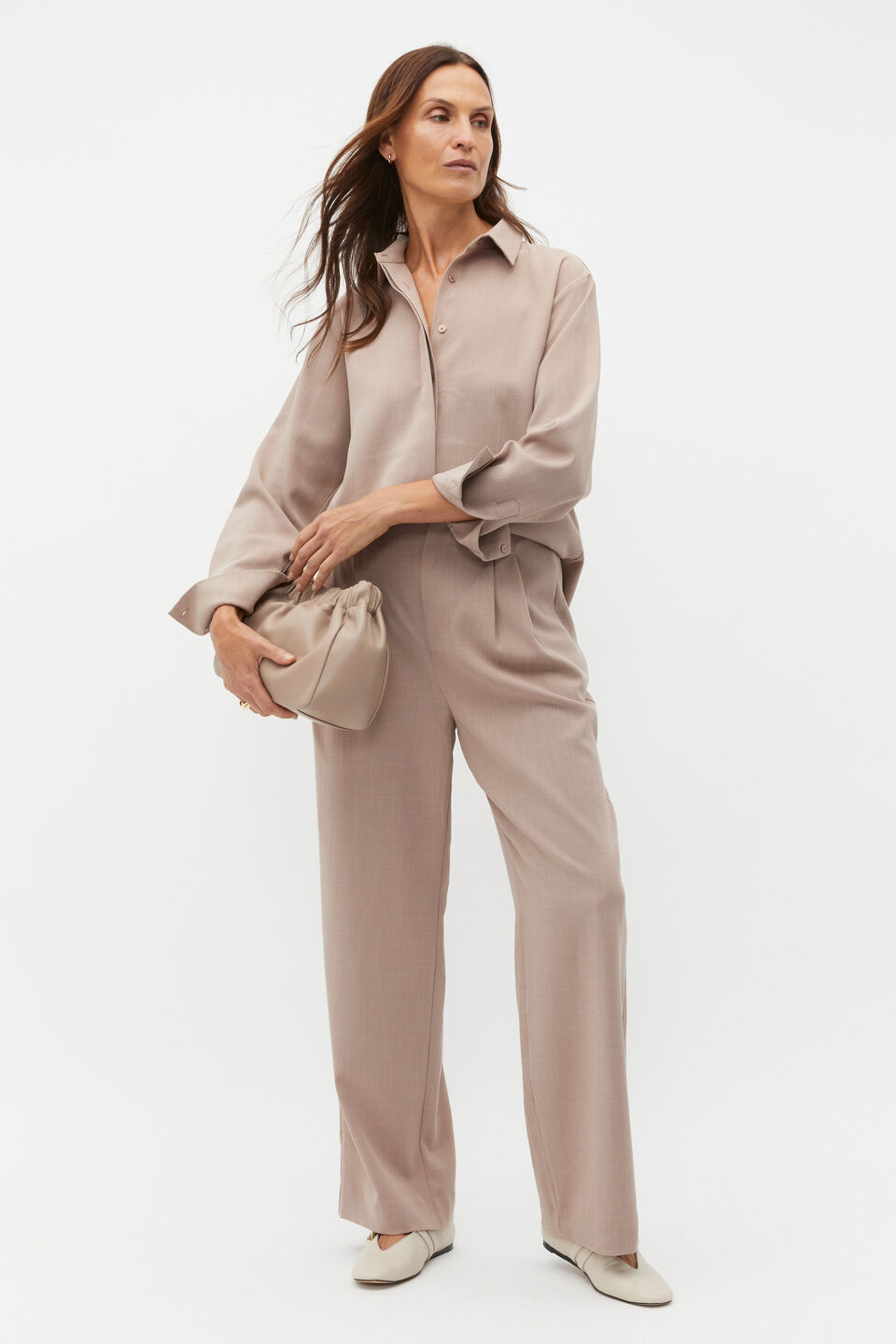 Tailored High Rise Pant  Cookie