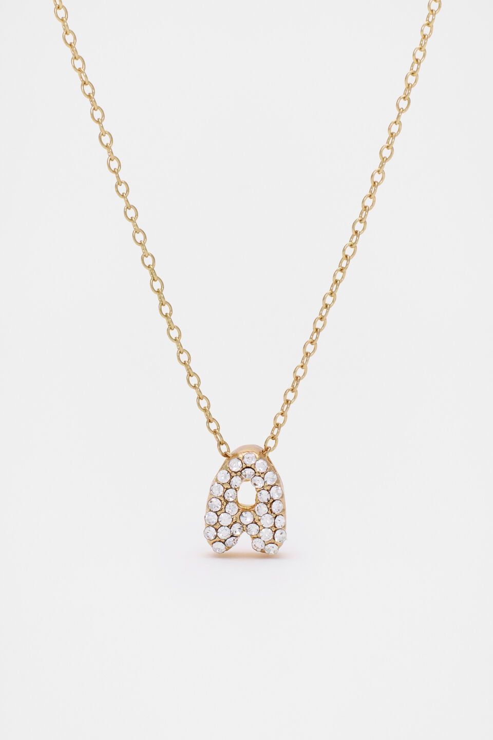 Initial Jewel Bubble Necklace  A