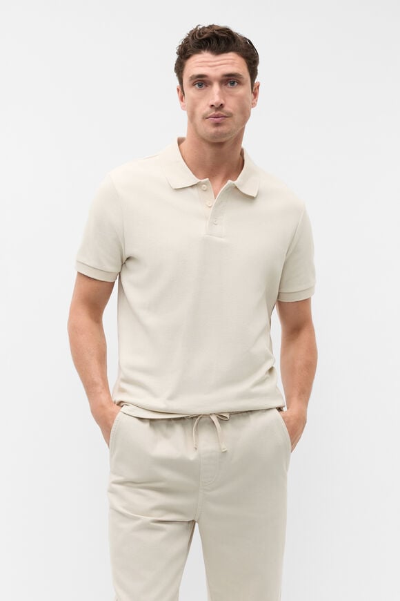 Textured Polo  Pebble  hi-res