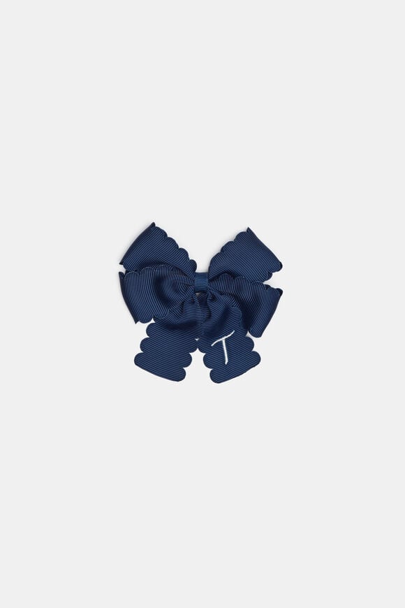 Grosgrain Initial Bow Duck Clip  T  hi-res