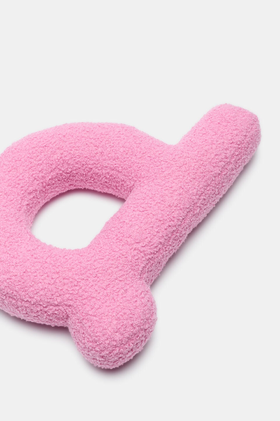 Pink Boucle Initial Cushion  D