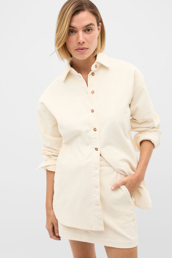 Cord Oversized Shirt  Coconut Cream  hi-res